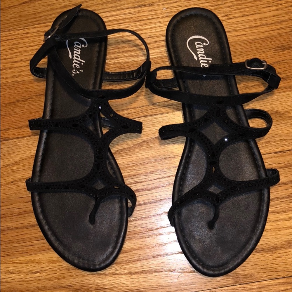 💥 SOLD 💥 Black Jeweled Sandals